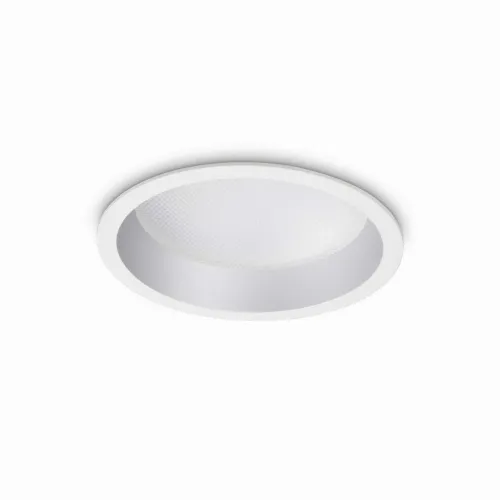 Biała okrągła lampa podtynkowa z ramką Ideal Lux 249032 Deep LED 20W 2750LM 3000K IP44 77stopni 15cm x 5,7cm Do wyczerpania zapasów