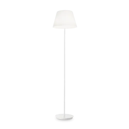 Bezpieczne zakupy Wysoka biała lampa podłogowa z abażurem Ideal Lux 111452 Cylinder 2xE27 175cm x 40cm