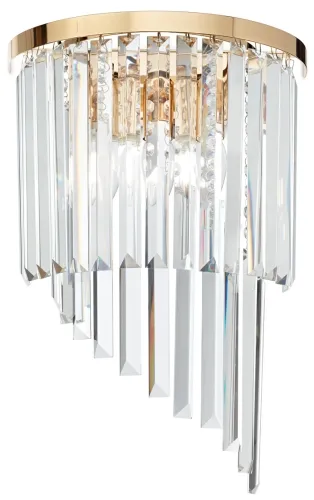 Ekspresowa dostawa Włoska lampa sufitowa z kryształami na złotej obręczy Ideal Lux 213507 Carlton 3xE14 30cm x 45cm