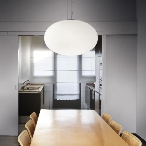 Bezpieczna płatność Lampa biały szklany klosz jajko wisząca Ideal Lux 086736 Candy E27 40cm x 223cm