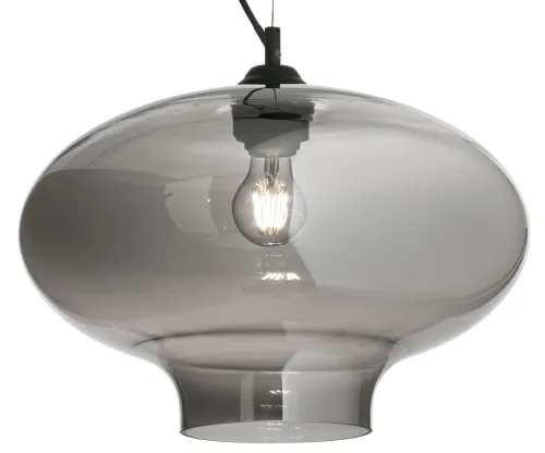 Tylko dziś Szklana lampa wisząca dymny klosz odwrócona cebulka Ideal Lux 120904 Bistro E27 40cm x 244cm