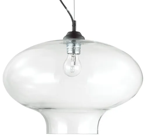 Nowy Szklana lampa wisząca klosz odwrócona cebulka Ideal Lux 120898 Bistro E27 40cm x 244cm