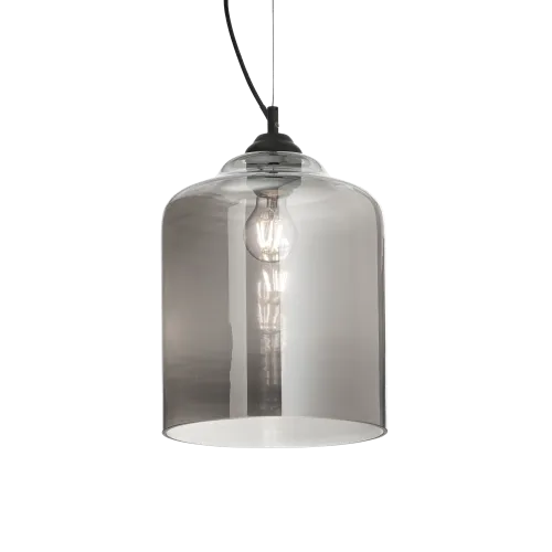 Pojedyncza szklana lampa wisząca z dymnym kloszem Ideal Lux 112312 Bistro E27 24cm x 249cm Zamów dziś