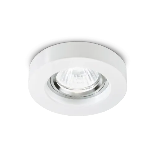 Szklana biała okrągła lampa podtynkowa Ideal Lux 113999 Blues Round GU10 9,5cm x 3,7cm Popularny