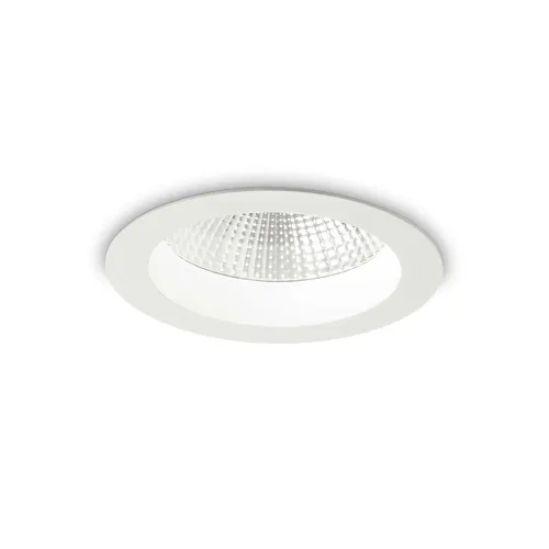 Dostępne od ręki Biała lampa punktowa wpuszczana w sufit Ideal Lux 193465 Basic Accent LED 15W 1500LM 3000K IP44 52stopnie 14,4cm x 7,1cm