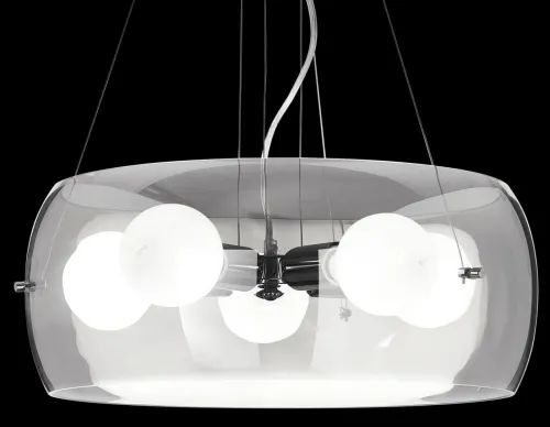 Hit sprzedaży Lampa wisząca szklany dymny klosz z żarówkami wewnątrz Ideal Lux 103983 Audi-10 5xE27 48cm x 100cm