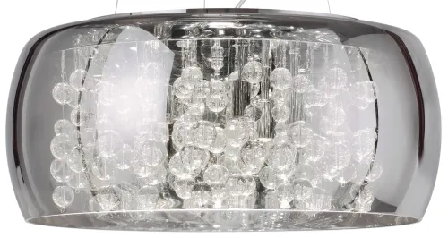Darmowy zwrot Włoska lampa wisząca z szklanym kloszem i kryształami wewnątrz Ideal Lux 197654 Audi-80 8xG9 50cm x 123cm