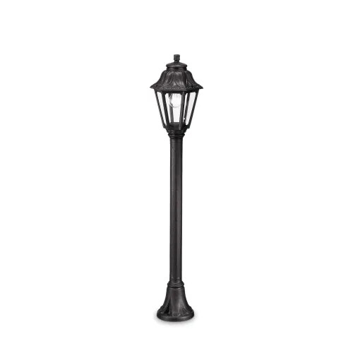 Taniej Czarna zewnętrzna lampa stojąca w stylu klasycznej latarni Ideal Lux 101514 Anna E27 IP55 110cm
