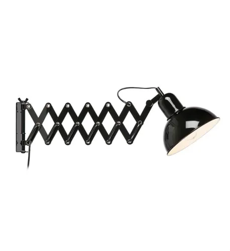 Cena promocyjna Lampa ścienna kinkiet typu harmonijka na wysięgniku czarna MarkSlojd 108105 Riggs E27