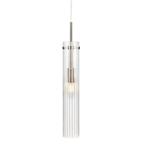 Lampa wisząca z podłużnym cylindrycznym abażurem z przezroczystego szkła pojedynczy zwis MarkSlojd 108112 Tubo 398cm x 7cm Ograniczona ilość