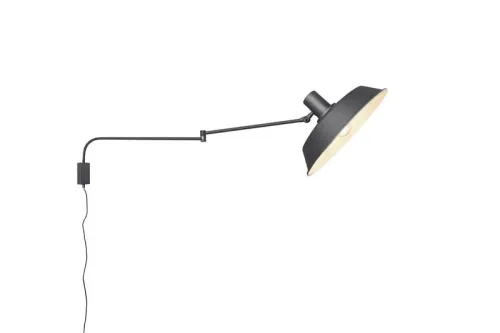 Lampa ścienna kinkiet Trio 200300132 Bolder E27 regulacja kabel z wtyczką czarny Hit cenowy