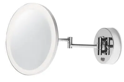 Wyjątkowa oferta Podświetlane regulowane okrągłe lustro na wysięgniku do łazienki Leds C4 75-5314-21-K3 Reflex LED 6W 3000K