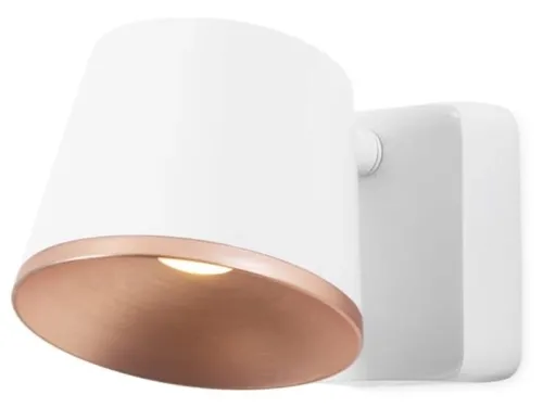 Kup online Biały regulowany kinkiet z miedzianym kloszem Leds C4 05-5306-14-06 Drone LED 8,6W 2700K 95stopni