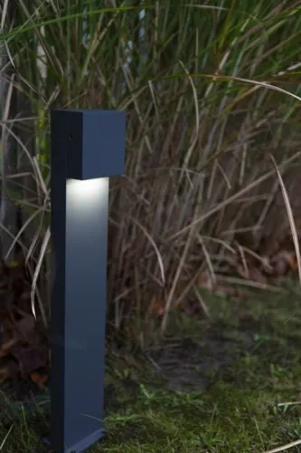 Wysoka jakość Zewnętrzna lampa stojąca słupek ogrodowy Lutec 7104001118 Gemini LED 9,2W 4000K IP54 65cm szary