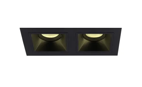 Kup teraz Czarna podwójna prostokątna wklęsła lampa podtynkowa MaxLight H0091 Hit 2xGU10