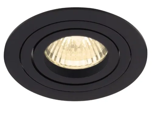 Okrągła czarna regulowana lampa podtynkowa z ramką Max Light H0086 Signal GU10 9cm Nowość