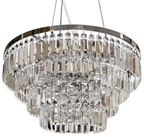 Piętrowy kryształowy żyrandol wiszący na bazie chromowanego okręgu Azzardo AZ2107 Salerno 5xG9 57cm Oferta