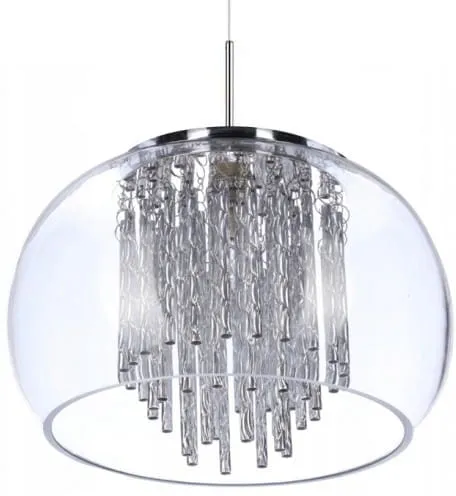 Hit sprzedaży Lampa wisząca z szklanym kloszem pączkiem i kryształkami Azzardo AZ3081 Rego G9 22cm