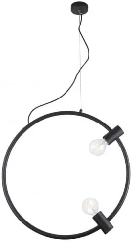 Tani Czarna lampa wisząca obręcz z dwoma żarówkami Azzardo AZ3353 Orsola 2xE27 60cm