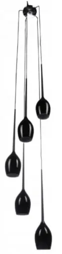 Czarna lampa wisząca z dekoracyjnymi kloszami łezkami Azzardo AZ0312 Izza 5xE14 13cm Rabat