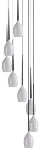 Wyprzedaż Długa smukła lampa wisząca z białymi kloszami Azzardo AZ0160 Izza 8xE14 51cm x 280cm