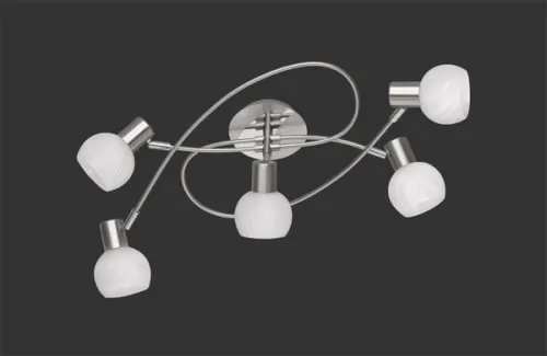 Lampa sufitowa zawijane metalowe ramiona pięć szklanych reflektorków srebrna niklowa RL R60175007 Antibes 5xE14 Szybka dostawa