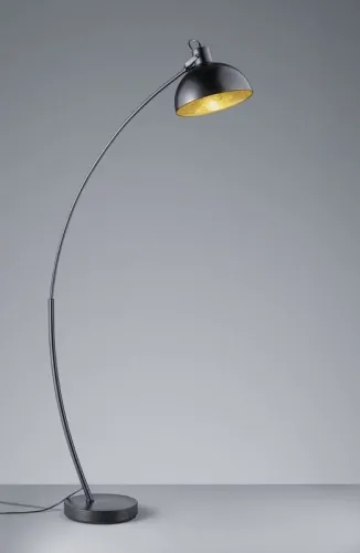 Lampa Podłogowa Wygięta RL R46041032 Recife E27 25cm x 160cm czarny klosz od środka złoty Ekspresowa dostawa