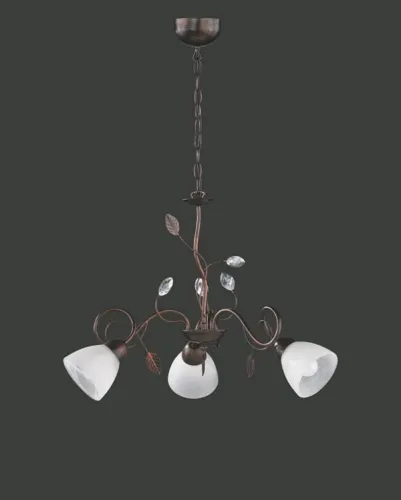 Lampa wisząca klasyczny żyrandol Trio 110700328 Traditio 3xE14 70cm Antyczny rdzawy alabastrowe klosze Zamów teraz