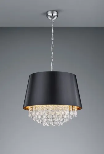 Lampa Wisząca Trio 309300302 Loreley 3xE14 50cm czarny kryształki Tylko dziś