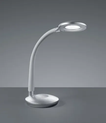 Lampa biurkowa nocna na giętki ramieniu nowoczesna okrągła podstawa srebrna niklowa RL R52721187 Cobra LED 3W 3000K Nie przegap