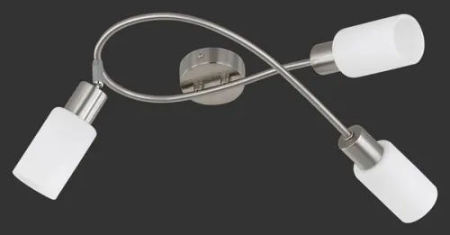 Hit cenowy Lampa sufitowa trzy szklane białe reflektorki srebrne niklowe ramiona zawijane RL R80013907 Mars 3xE14 37cm