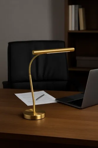 Szybka dostawa Lampa gabinetowa biurkowa Trio 579790104 Curtis LED 4W 3000K 35x18cm giętka dotykowa mosiądz