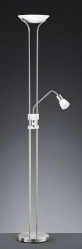 Ostatnia szansa Lampa stojąca Podłogowa Trio 421910207 Santo II LED 4,8W + 4,8W 3000K ściemniacz 180cm nikiel