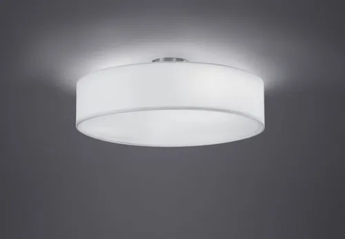 Nowy Lampa sufitowa okrągły Plafon z tkaniny Trio 603900301 Hotel 3xE27 17cm x 50cm biały