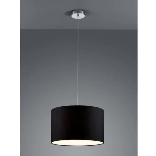 Cena promocyjna Czarna lampa Wisząca z okrągłym abażurem Trio 303300102 Hotel E27 40cm