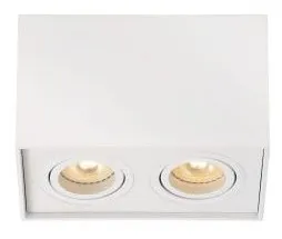 Biała lampa sufitowa spot podwójny box na GU10 Lucide 22953/02/31 Tube Oferta limitowana