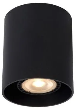 Łatwy zwrot Czarna lampa sufitowa tuba punktowa spot Lucide 09100/01/30 Bodi GU10 9,5cm x 8cm