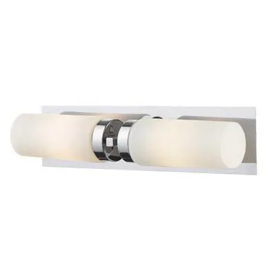 Lampa łazienkowa kinkiet nad lustro srebrny z białymi szklanymi podłużnymi kloszami MarkSlojd 102478 Norrsundet 37cm 2xE14 37cm Okazja