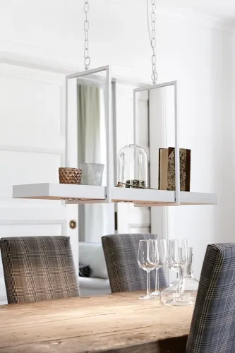 Biała lampa wisząca na łańcuchu z półką na rośliny i dekoracje barwa światła ciepła biała MarkSlojd 106124 Tray Led 80cm Zamów teraz