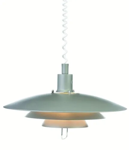 Do wyczerpania zapasów Długa lampa wisząca w stylu skandynawskim szara z kaskadowym kloszem na białym spiralnym przewodzie MarkSlojd 102282 Kirkenes 226cm x 48cm