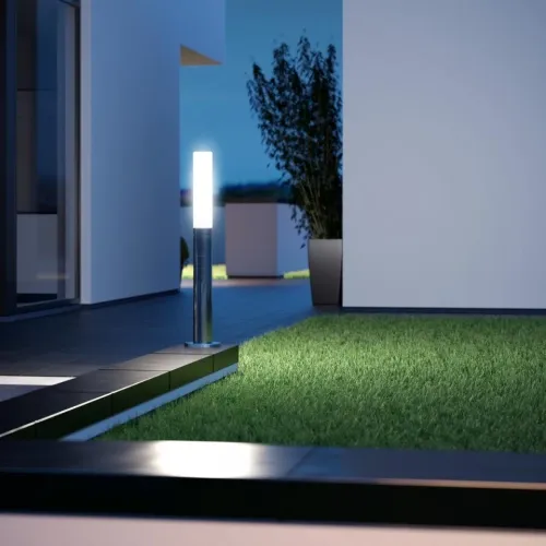 Ograniczona ilość Zewnętrzna lampa stojąca słupek ogrodowy Steinel ST007881 GL 60 LED 8,6W 812LM 3000K IP44 103cm czujnik ruchu zmierzchu stal nierdzewna