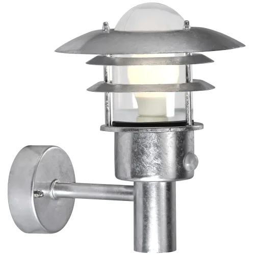 Zewnętrzna lampa ścienna kinkiet na elewację Nordlux 71432031 Lønstrup 22 E27 IP44 czujnik ruchu zmierzchu 22cm x 26,5cm galwanizowana Oferta czasowa