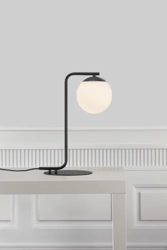 Lampa stołowa Biurkowa DFTP Nordlux 46635003 Grant E14 41cm x 14cm Czarna klosz biała kula Dostępne od ręki