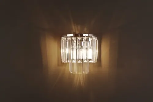 Bezpieczna płatność Kinkiet kaskadowy z kryształkami na chromowanej ramce MaxLight W0209 Monaco 2xG9