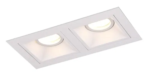 Biała podwójna prostokątna wklęsła lampa podtynkowa MaxLight H0081 Hit 2xGU10 Darmowy zwrot