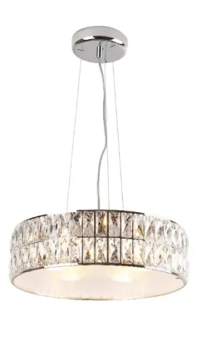 Tylko do końca tygodnia Okrągła kryształowa lampa wisząca MaxLight P0236 Diamante 5xG9 38cm