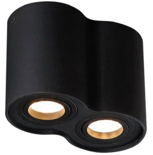 Czarna podwójna punktowa lampa sufitowa tuba MaxLight C0086 Basic 2xGU10 Łatwy zwrot