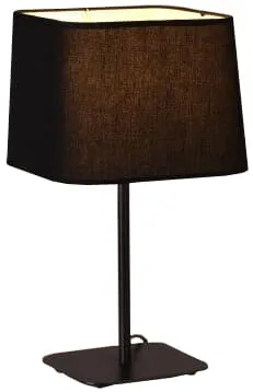 Bestseller Czarna lampa stołowa nocna z sześciennym abażurem Light Prestige LP-332/1T BK Marbella E27 46cm x 26cm